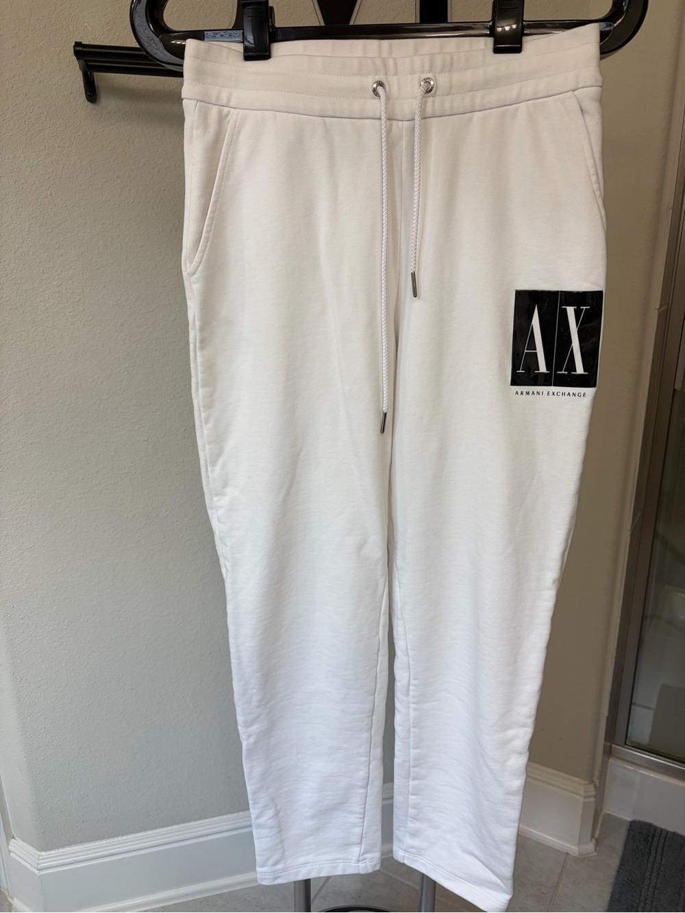 Armani Exchange White Logo Jogger Sweatpants